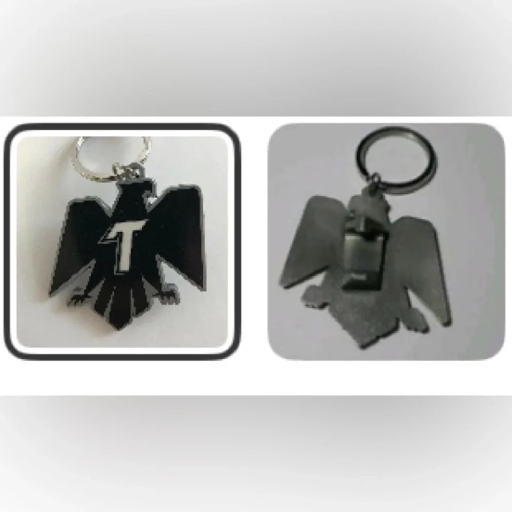 Black and Silver Eagle Keychain 2pc Tecate Cerveza Metal Beer Bottle Opener NW